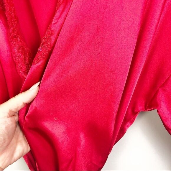 VICTORIA’S SECRET | Vintage Red Satin Look Robe Tie Sash Belt Women’s One Size - Picture 5 of 6